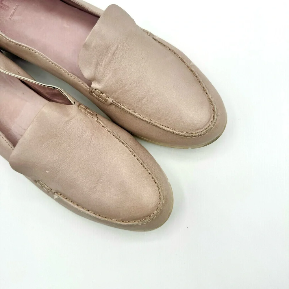 FRYE MOCASSINS SLIP ON SHOES PINK PASTEL SHOE LEATHER SHOE MADE IN INDIA SIZE 10 - Picture 13 of 17
